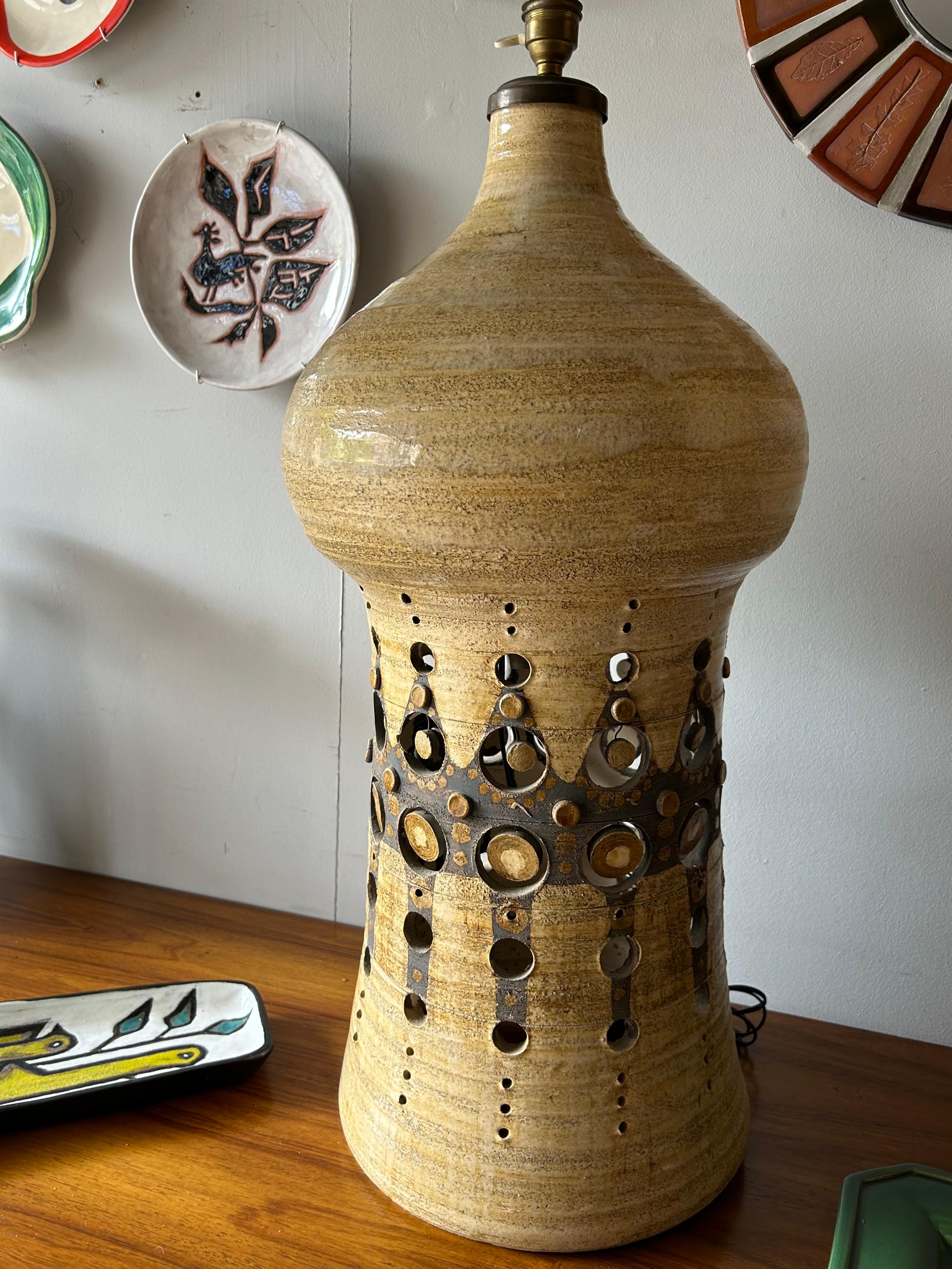 1960's vintage Georges Pelletier große Lampe (Mitte des 20. Jahrhunderts) im Angebot
