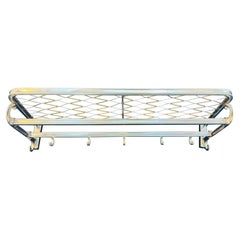 1960 Vintage German Aluminium Silver Train Wall Hanging Coat Hat Luggage Rack (portabagagli)