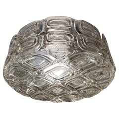 1960er Jahre Vintage Deutsch WILA Geometrische Runde Glas Flush Mount oder Wandleuchte