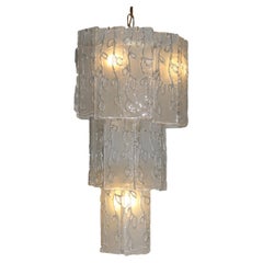 Vintage Italian Glass and Brass Chandelier