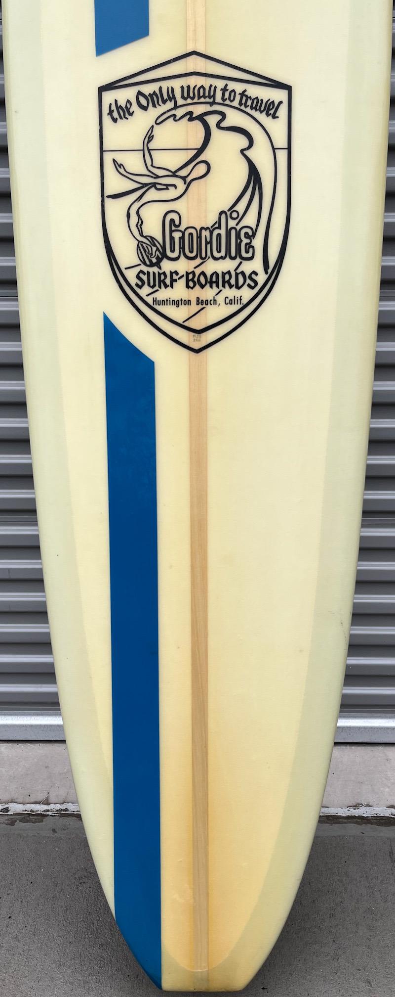 Mid-20th Century 1960s Vintage Gordie Surfboards Longboard