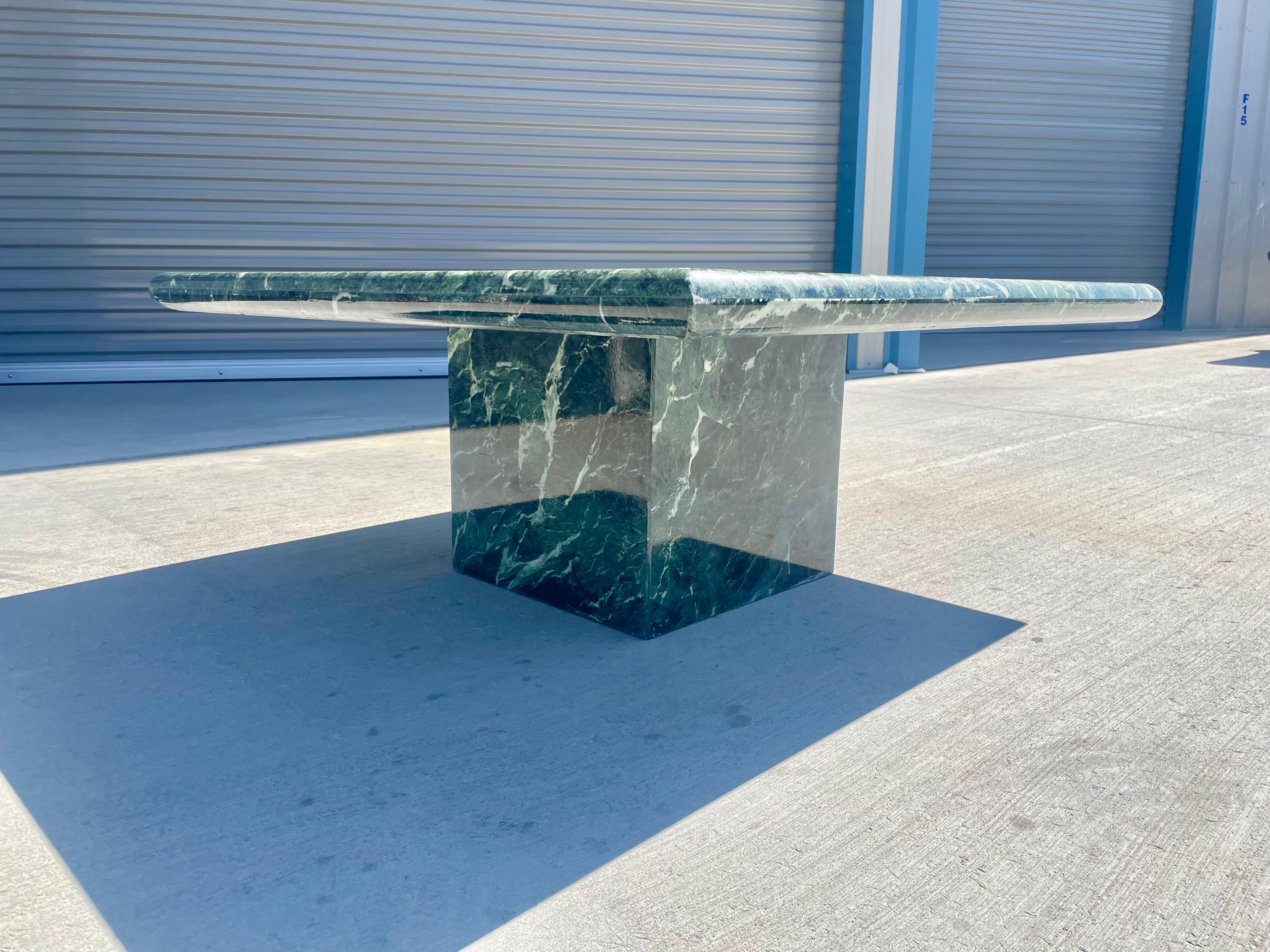 1960s Vintage Green Marble Coffee Table 1