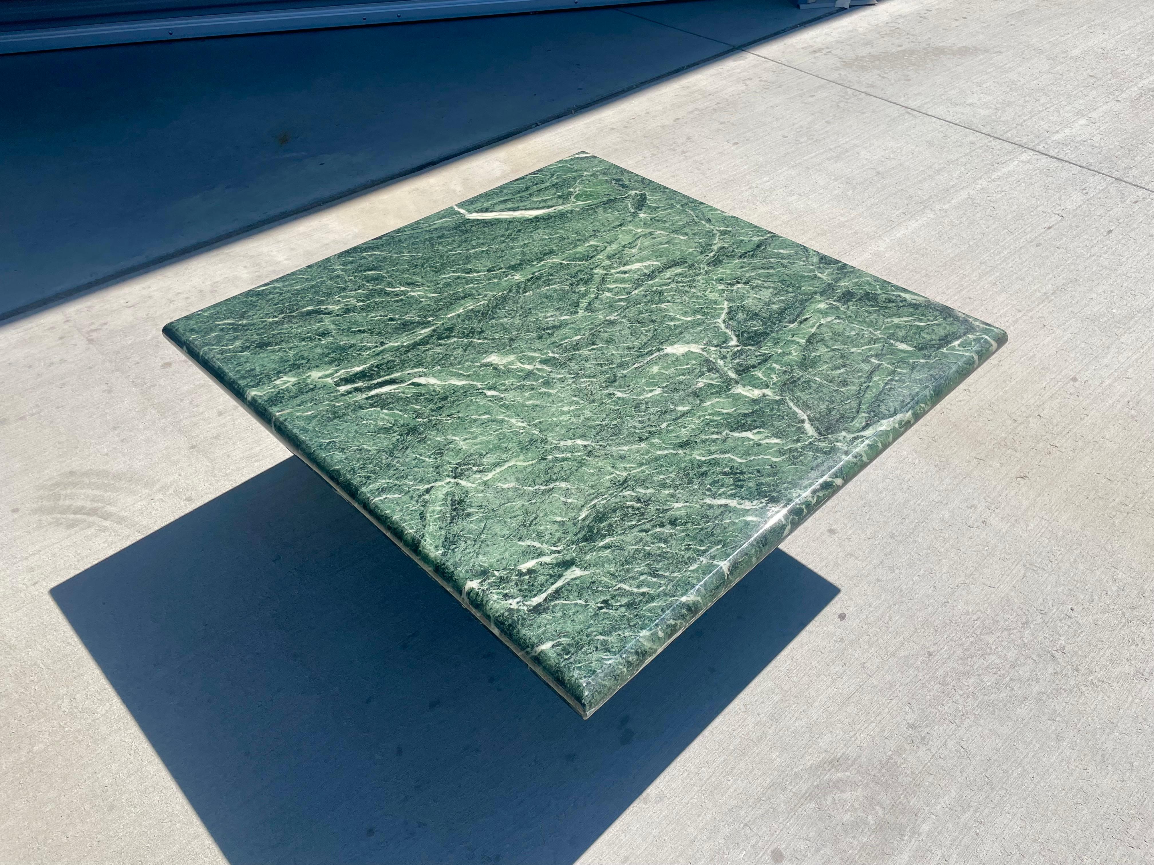 1960s Vintage Green Marble Coffee Table For Sale 2