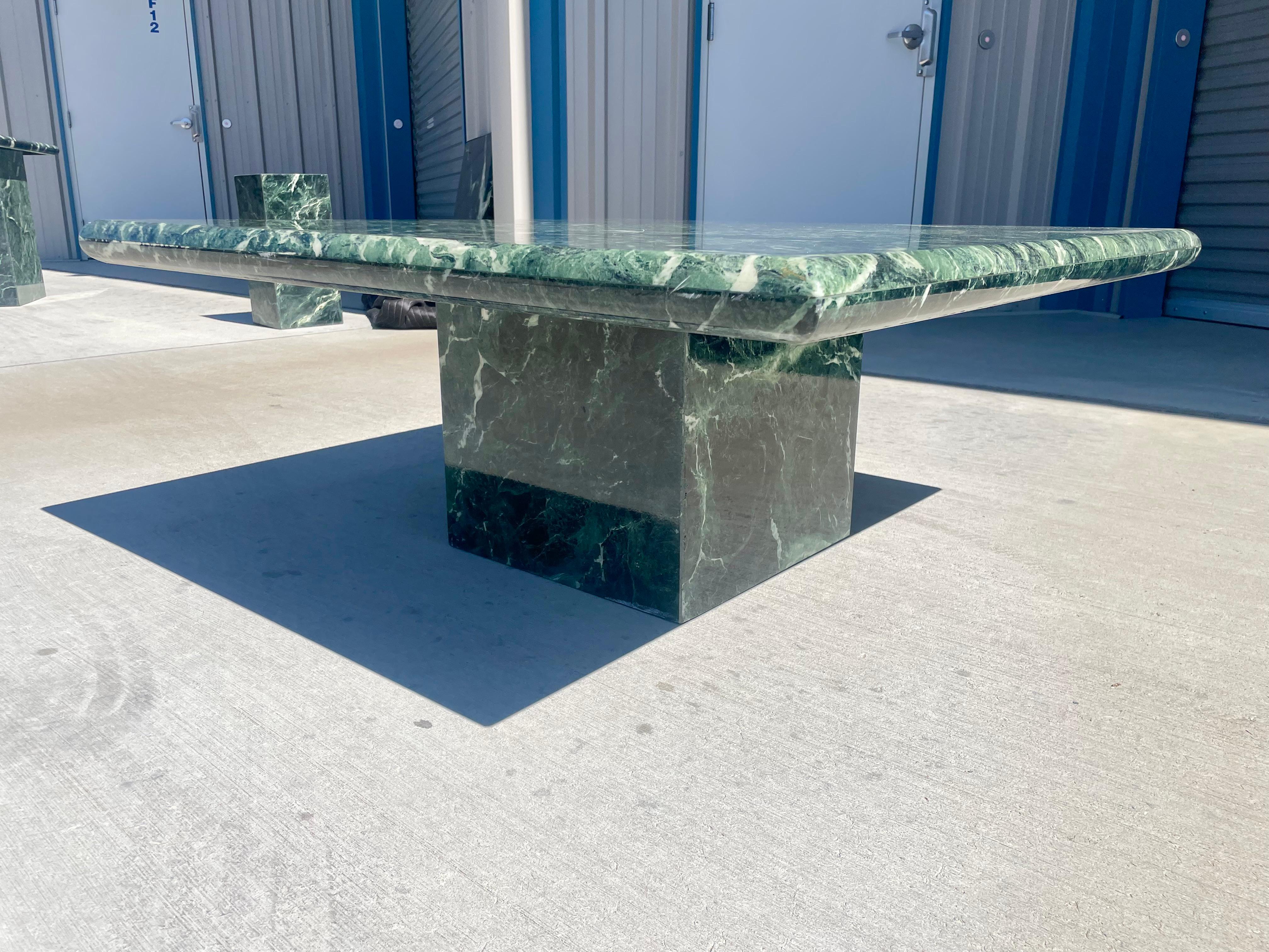 1960s Vintage Green Marble Coffee Table 2