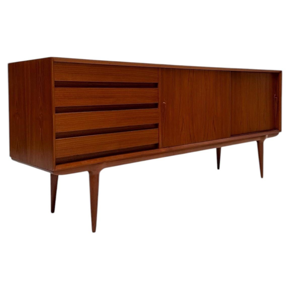 1960s Vintage Gunni Omann Model 18 Danish Design Teak Sideboard For Sale