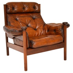 1960's Vintage Guy Rogers Leather Armchair