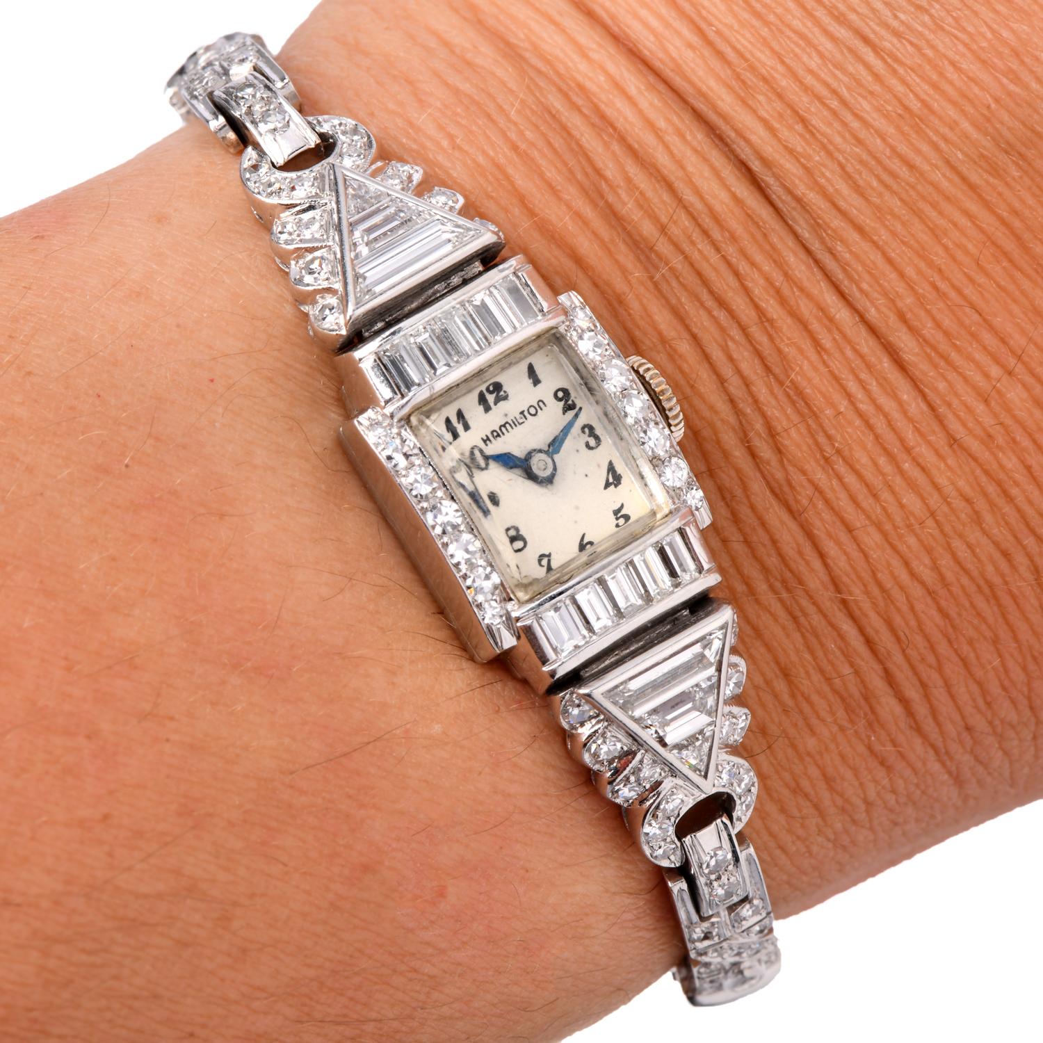 hamilton diamond watch vintage