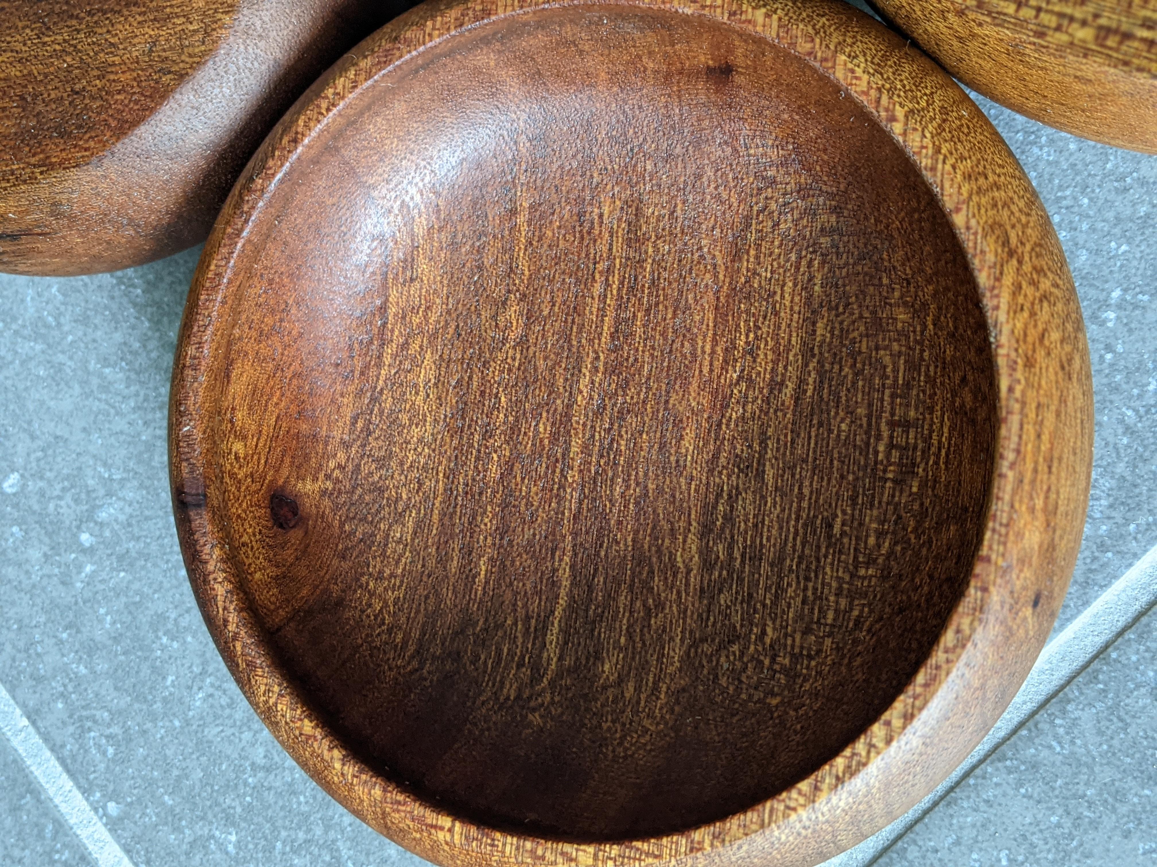 1960s Vintage Hand Carved Teak Bowls - Set of 4 In Good Condition For Sale In Cedar Falls, IA