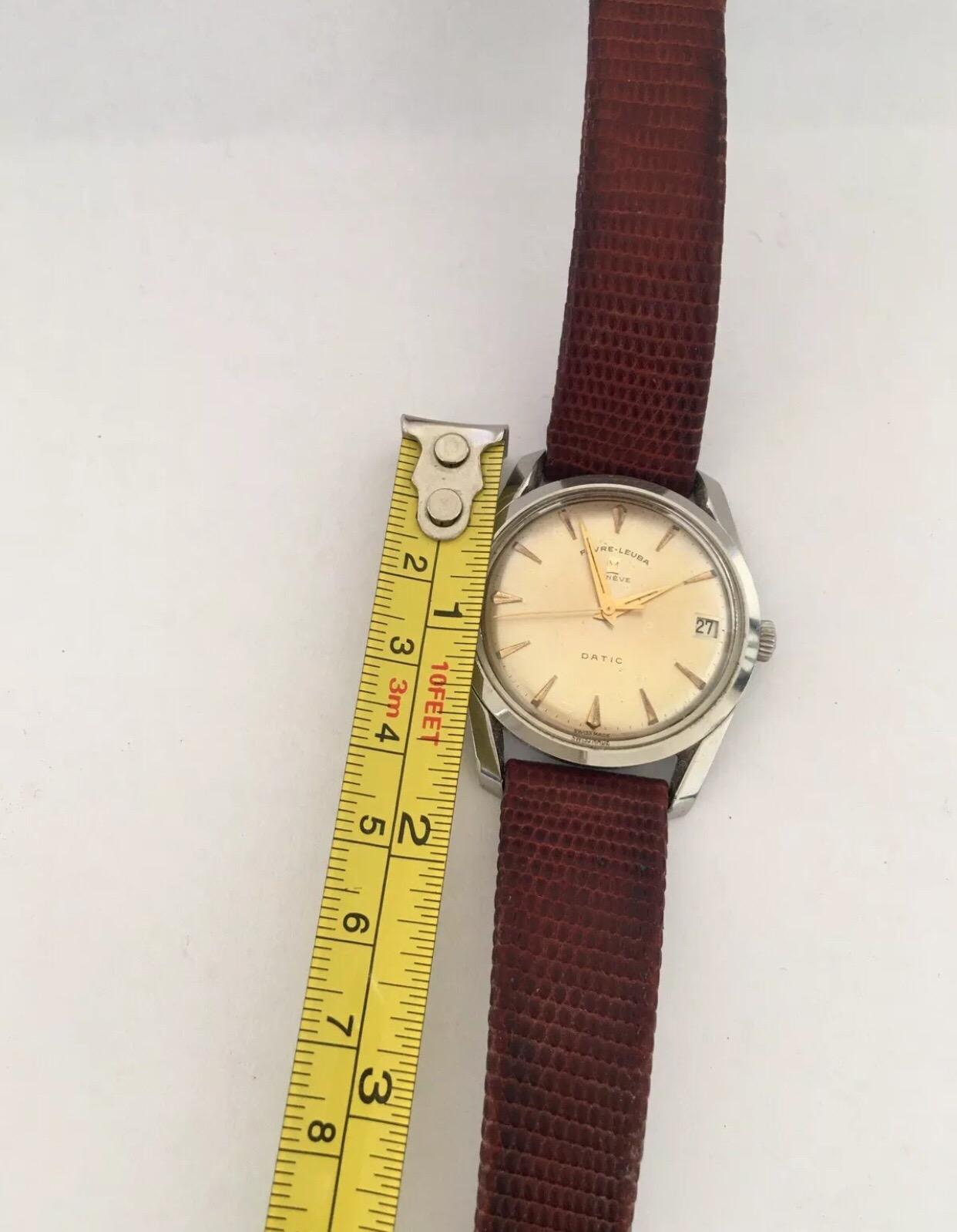 1960s Vintage Hand-Winding Fabre-Leuba Geneve Datic In Good Condition For Sale In Carlisle, GB