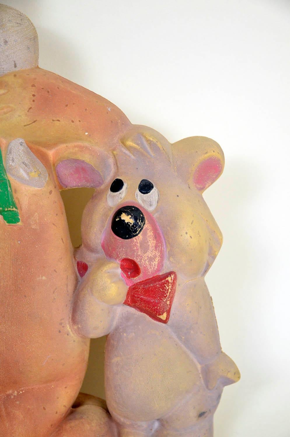Mid-Century Modern 1960s Vintage Hanna-Barbera Yogi Bear and Boo-Boo Hot-Water Bottle Made in Spain For Sale