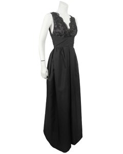 1960's Vintage Helen Rose, Hollywood Designer, Black Lace Bodice Gown