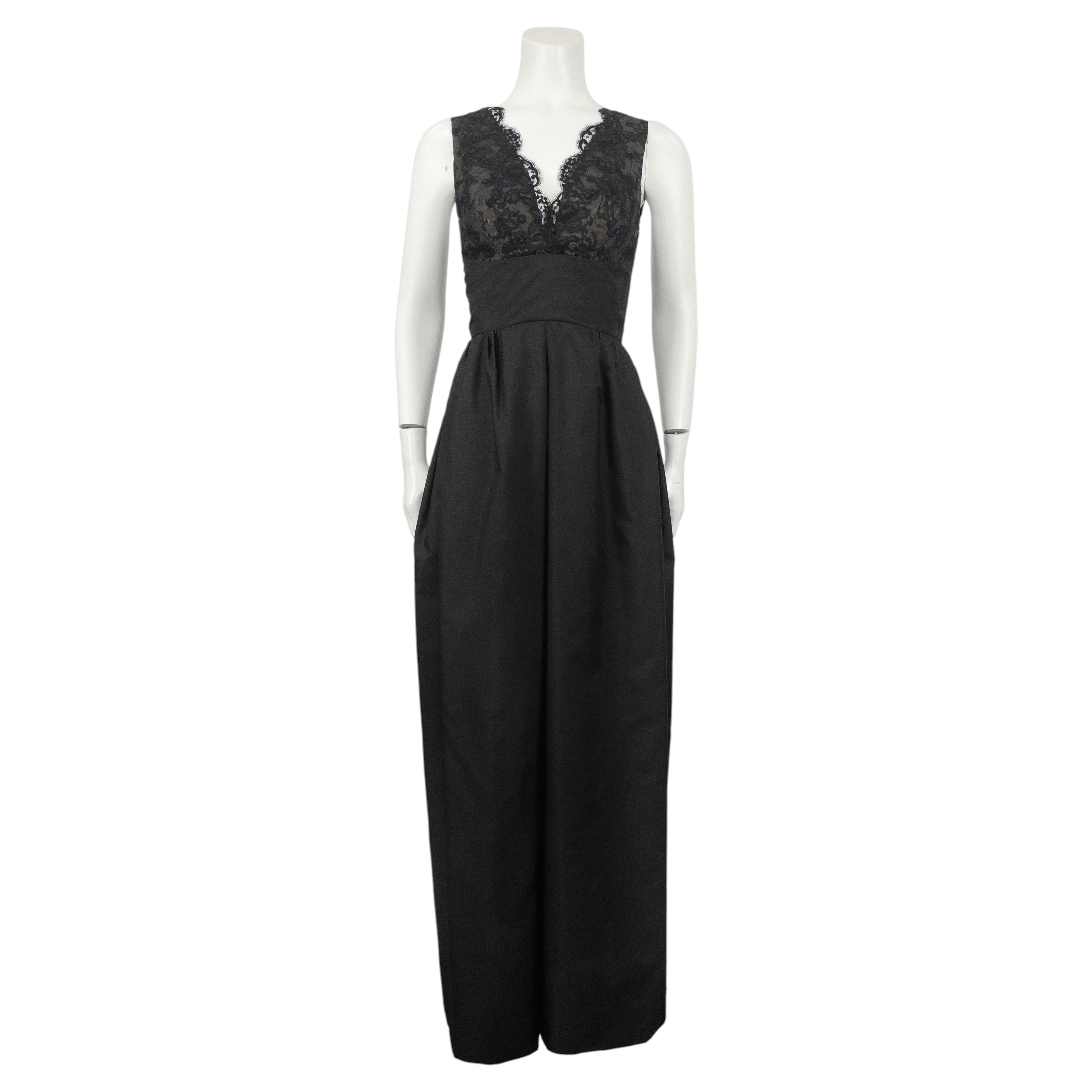 1960's Vintage Helen Rose Black Lace Bodice Gown