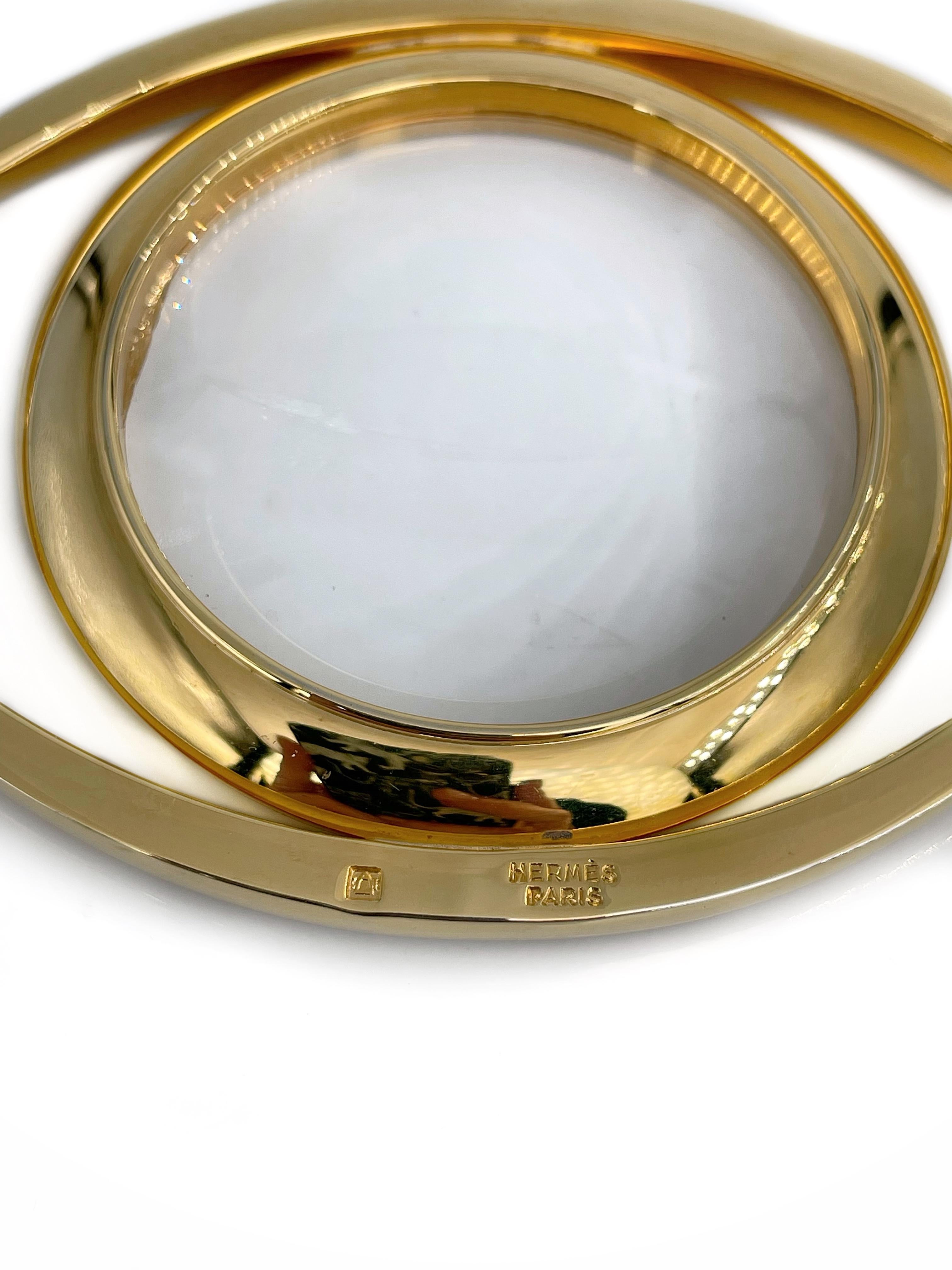 1960s Vintage Hermès “Eye Of Cleopatra” Desk Magnifying Glass For Sale 1
