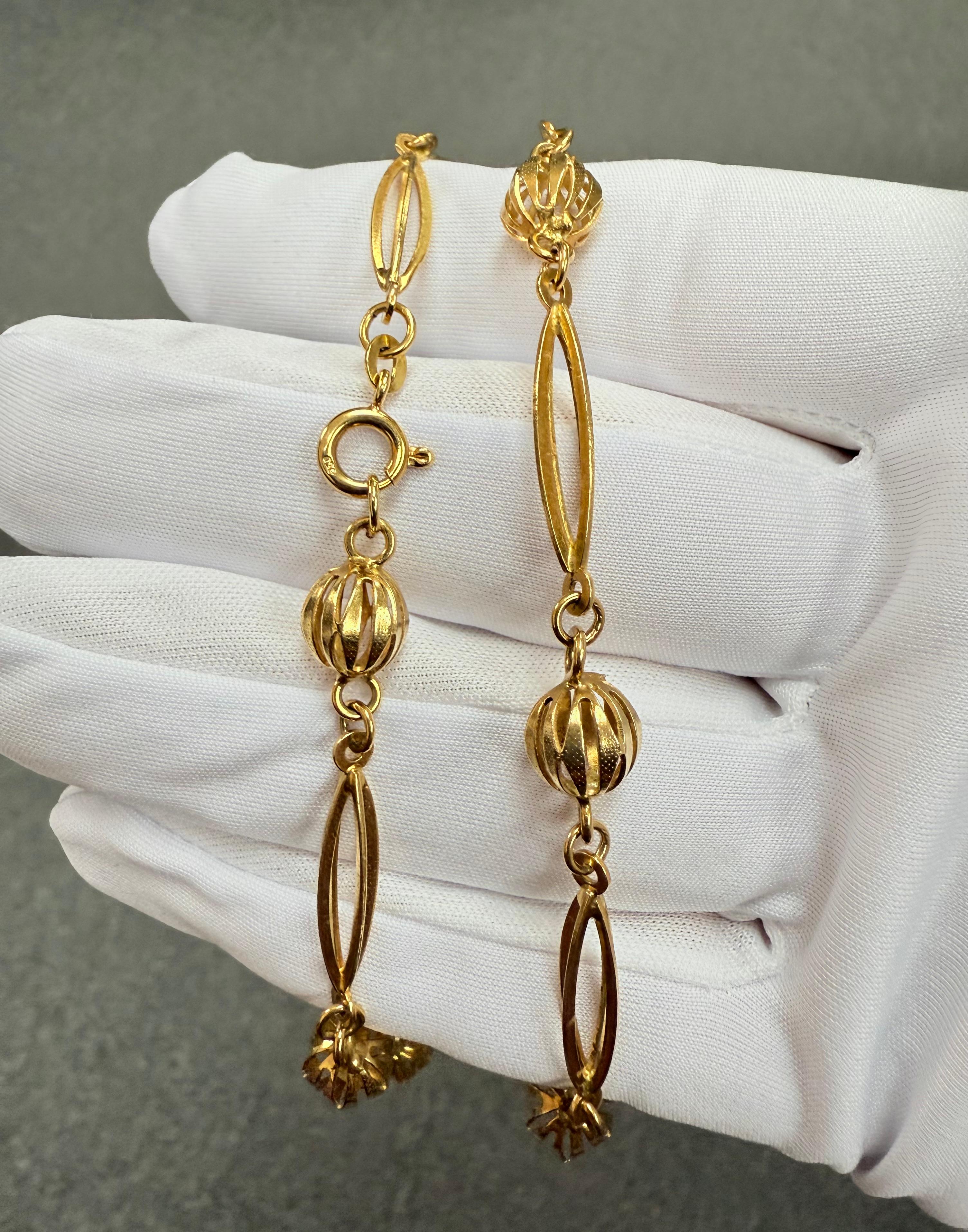 1960 Vintage italiano 39 pollici Collana in oro giallo 18k in vendita 6