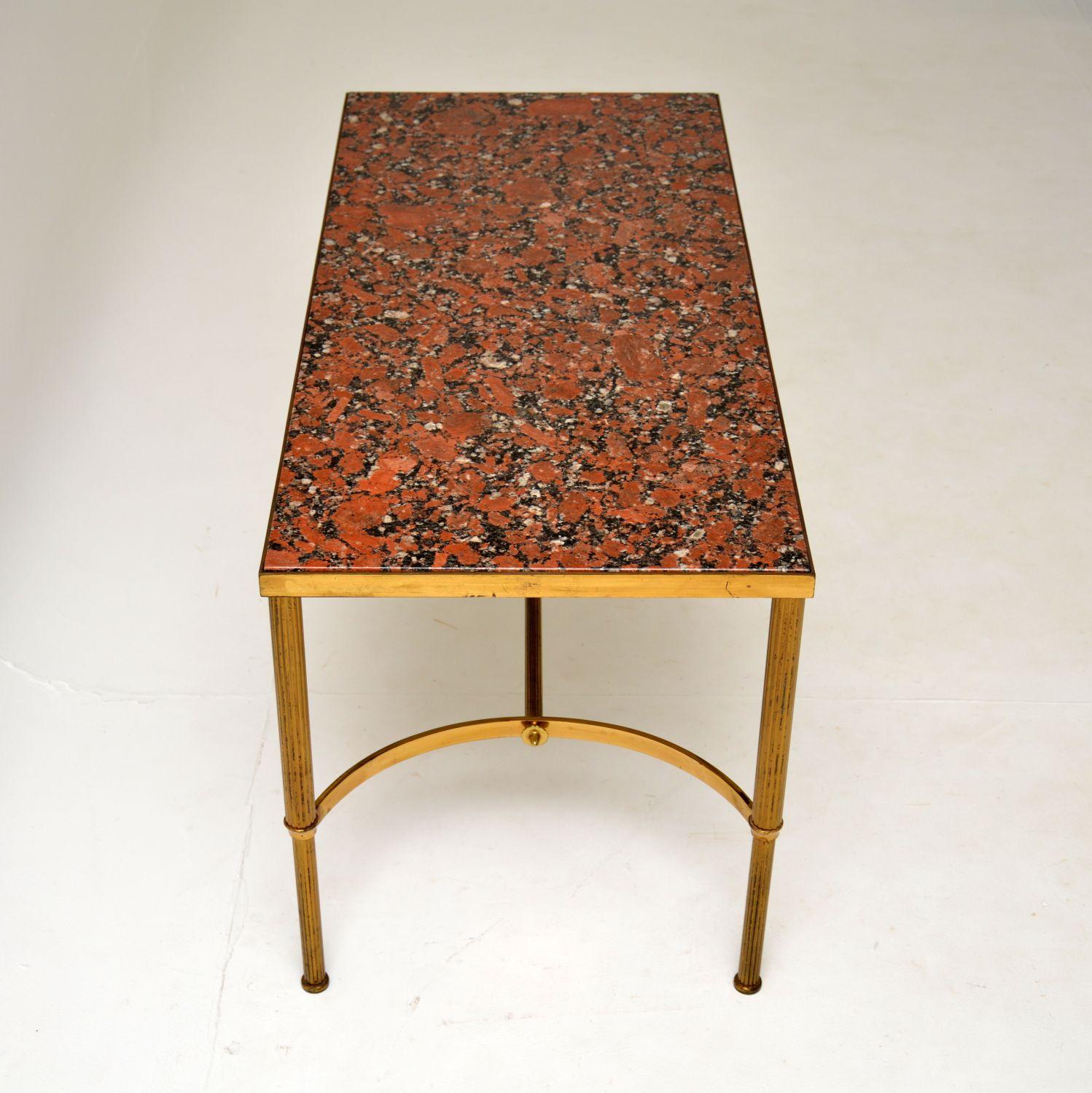 1960s Vintage Italian Brass and Marble Coffee Table 1