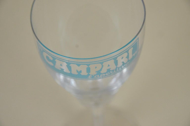 1960s Vintage Italian Campari L'aperitico Advertising Glass For Sale 5