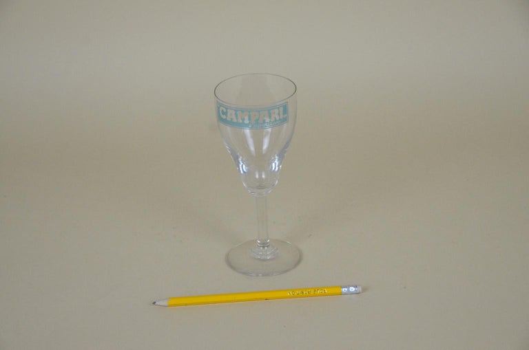 Vintage Campari advertising glass made in Italy in the 1960s. This specific advertising glass is rare due to its Campari L'aperitivo logo in marine green. 

Collector's note:

Campari is an Italian alcoholic liqueur, considered an apéritif