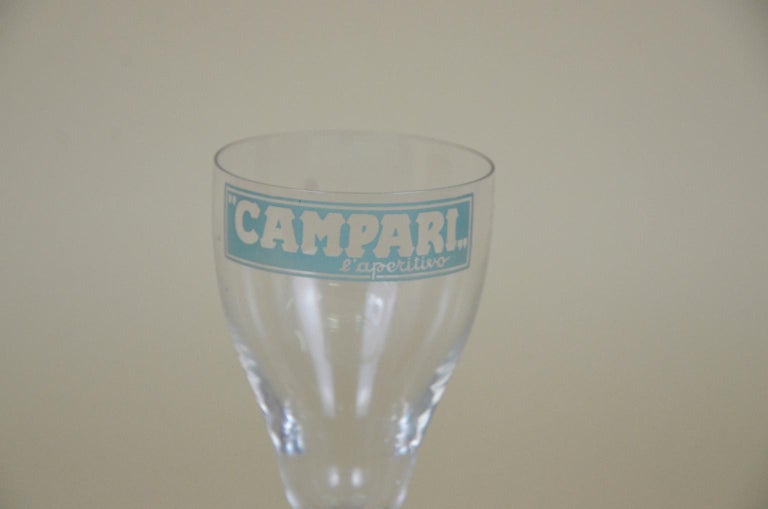 1960s Vintage Italian Campari L'aperitico Advertising Glass For Sale 1