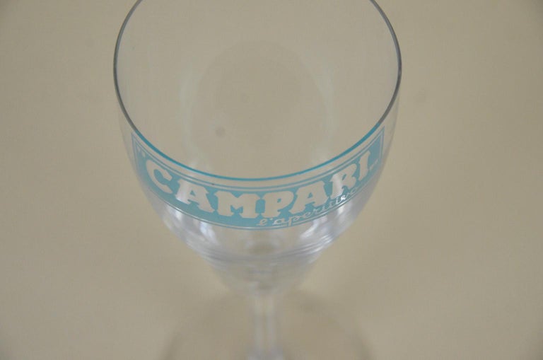 1960s Vintage Italian Campari L'aperitico Advertising Glass For Sale 2