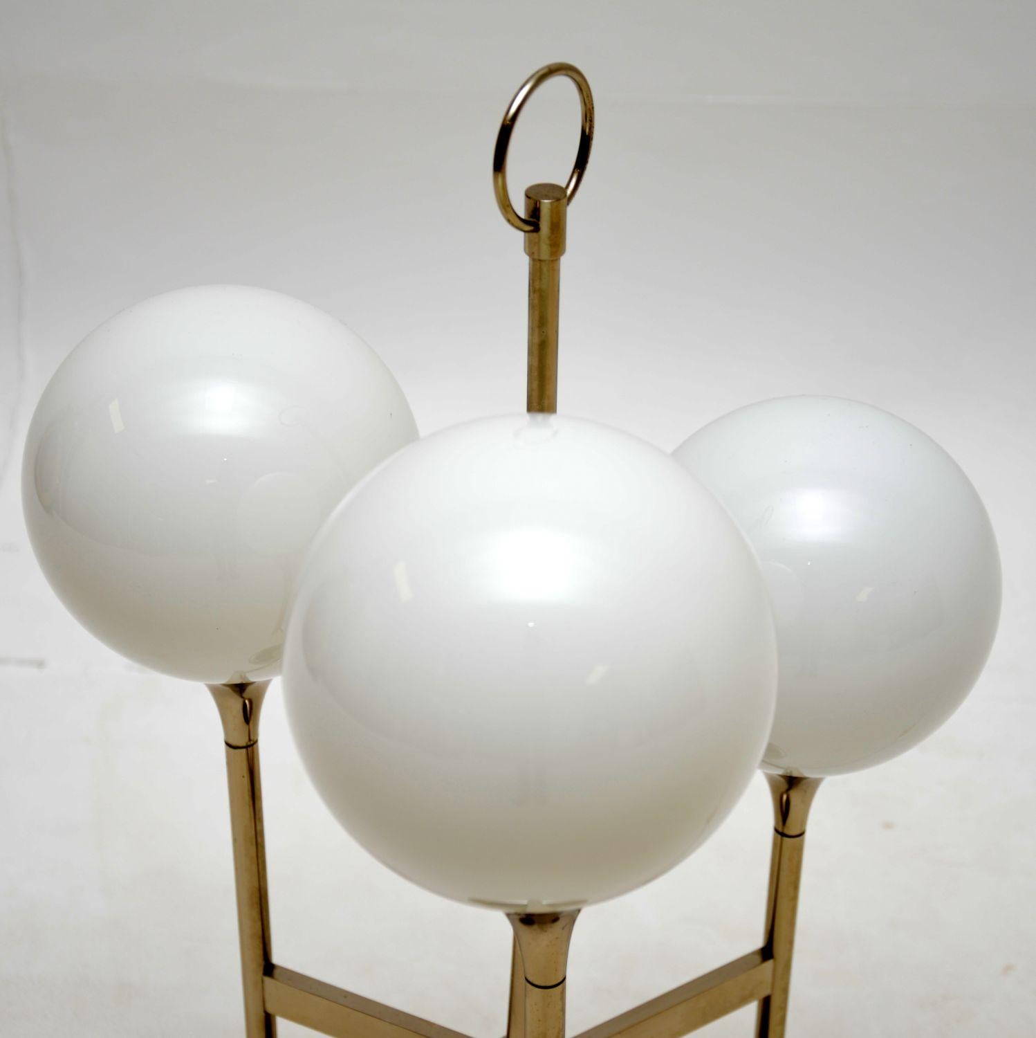 Mid-20th Century 1960s Vintage Italian Chrome & Glass Table Lamp