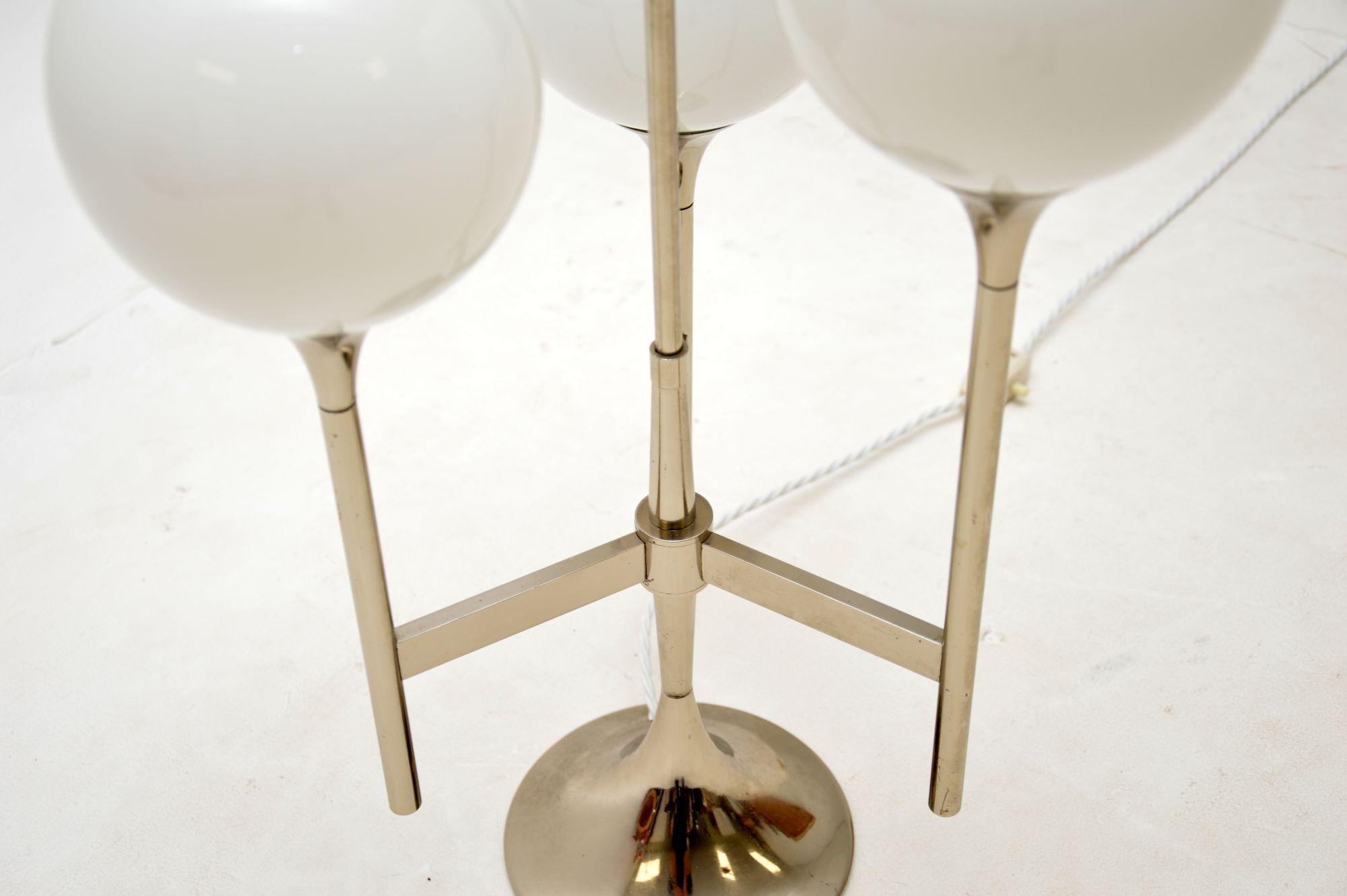 1960s Vintage Italian Chrome & Glass Table Lamp 1