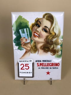 1960s Vintage Italian Daily Perpetual Calendar San Pellegrino Mineral Water