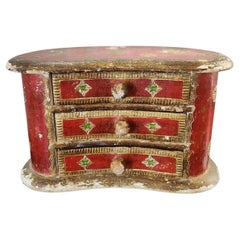 1960s Vintage Italian Florentine Jewelry Box Chest