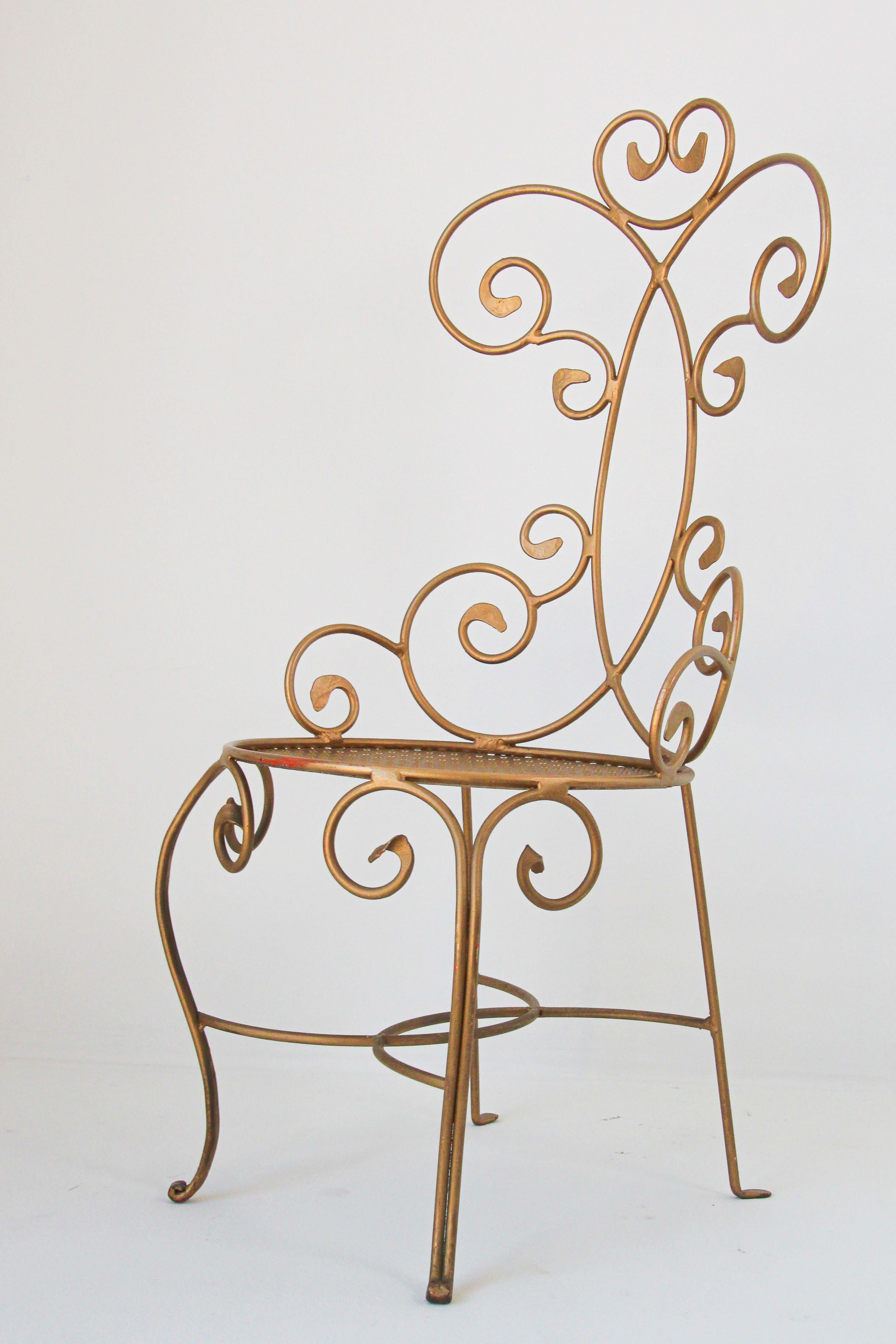 vintage metal vanity chair