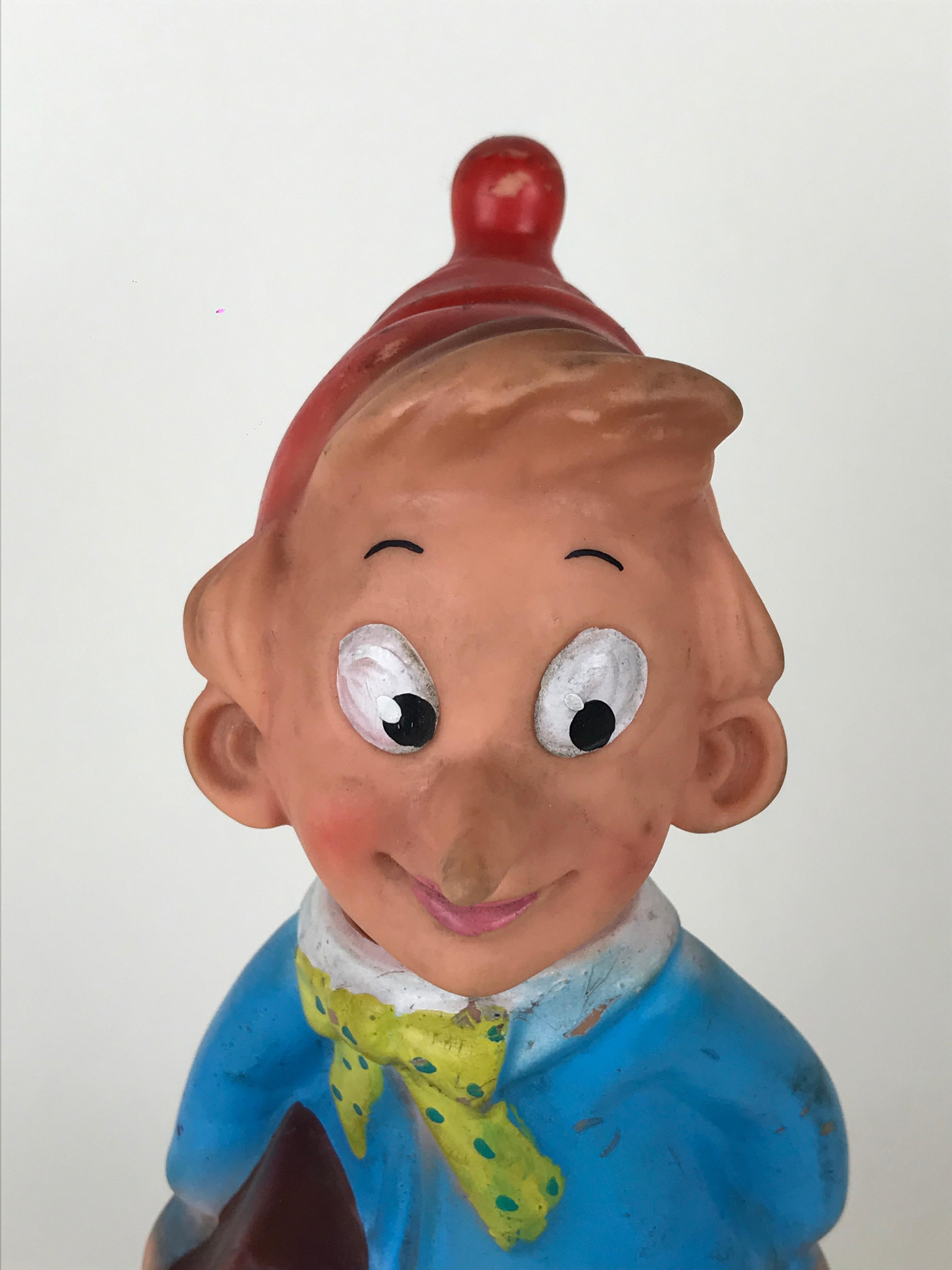 1960s Vintage Italian Pinocchio Rubber Squeak Toy Made by Rubbertoys For Sale 1