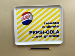 1960s Vintage Italian Plastic Pepsi-Cola Rectangular Advertising Bar Tray