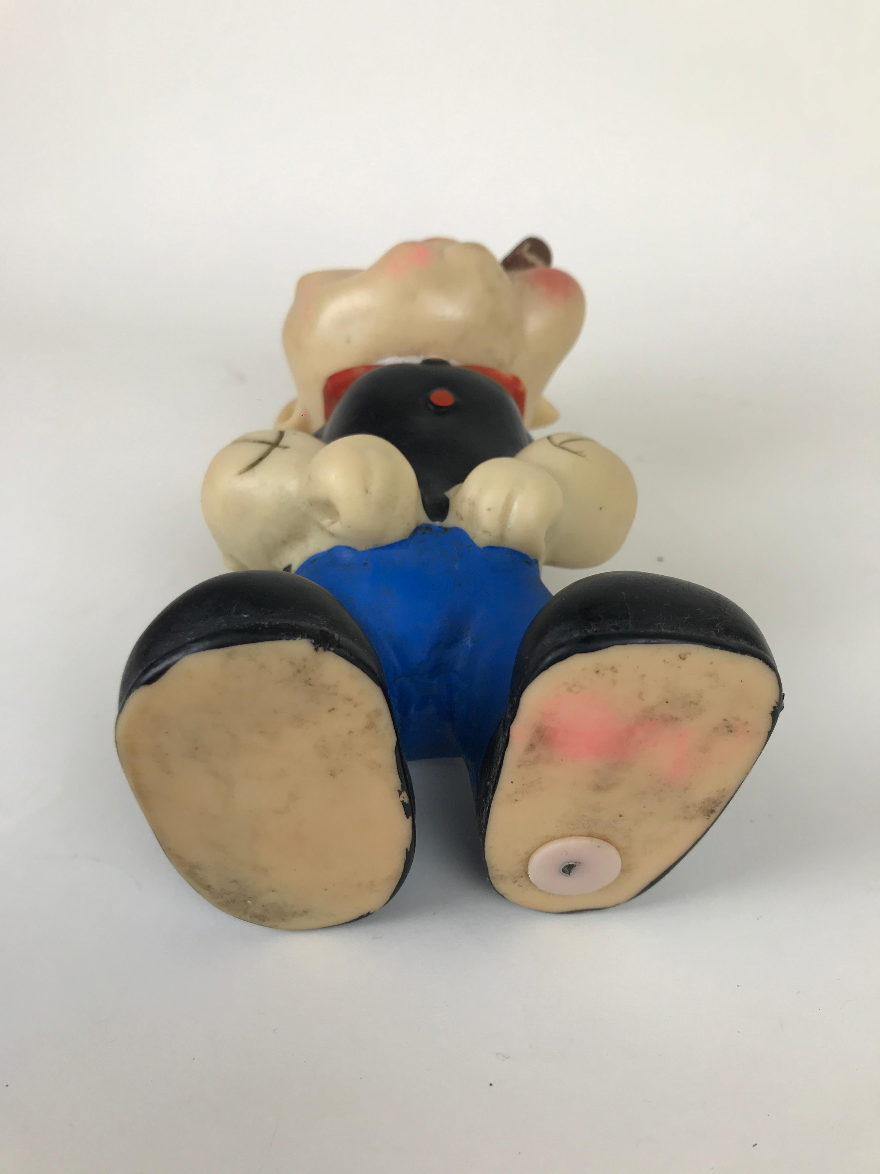 1960s Vintage Italian Popeye the Sailor Rubber Squeak Toy Made by Italo Cremona For Sale 1