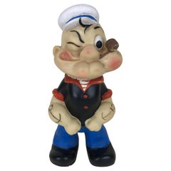 1960s Vintage Italian Popeye the Sailor Rubber Squeak Toy Made by Italo Cremona