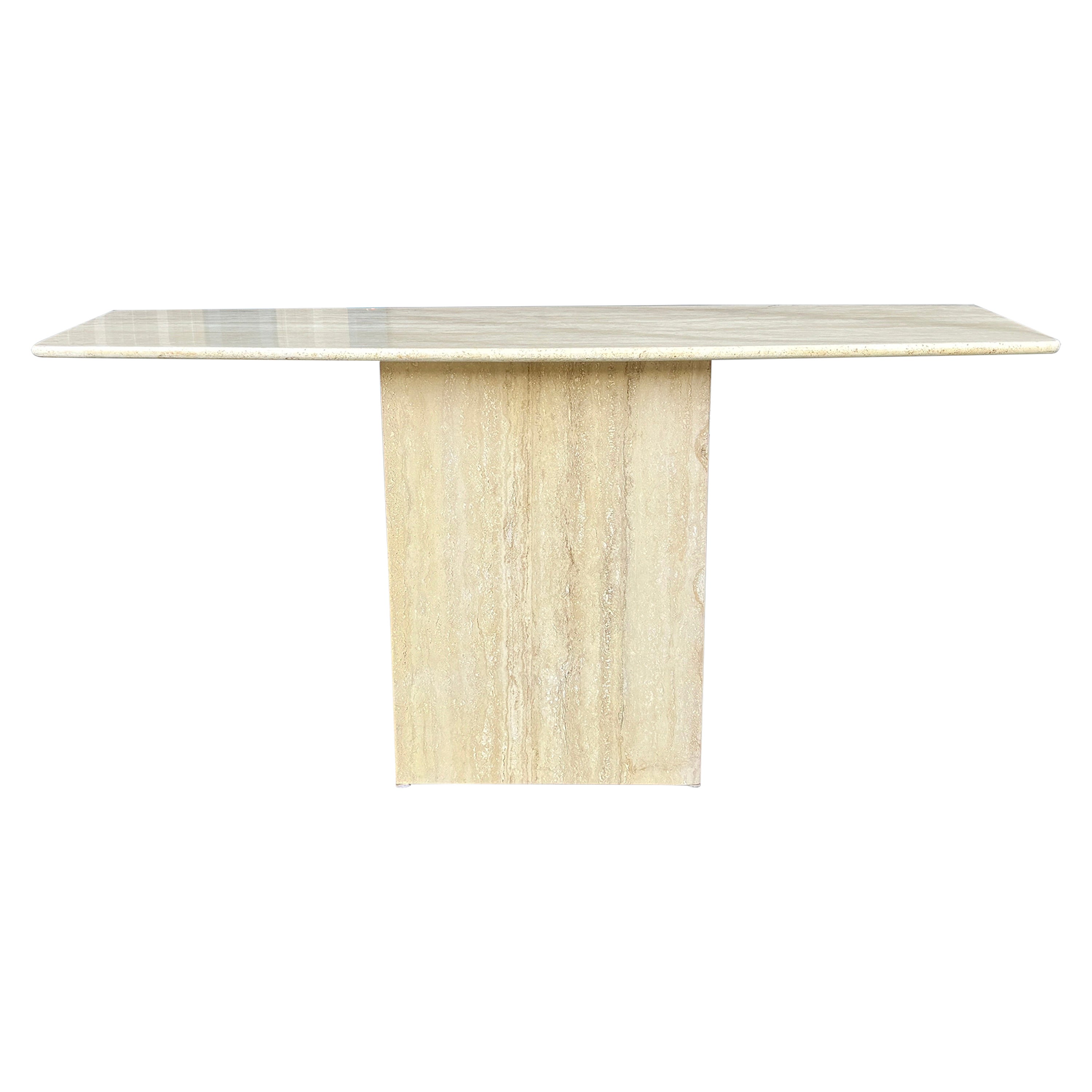 1960s Vintage Italian Travertine Console Table