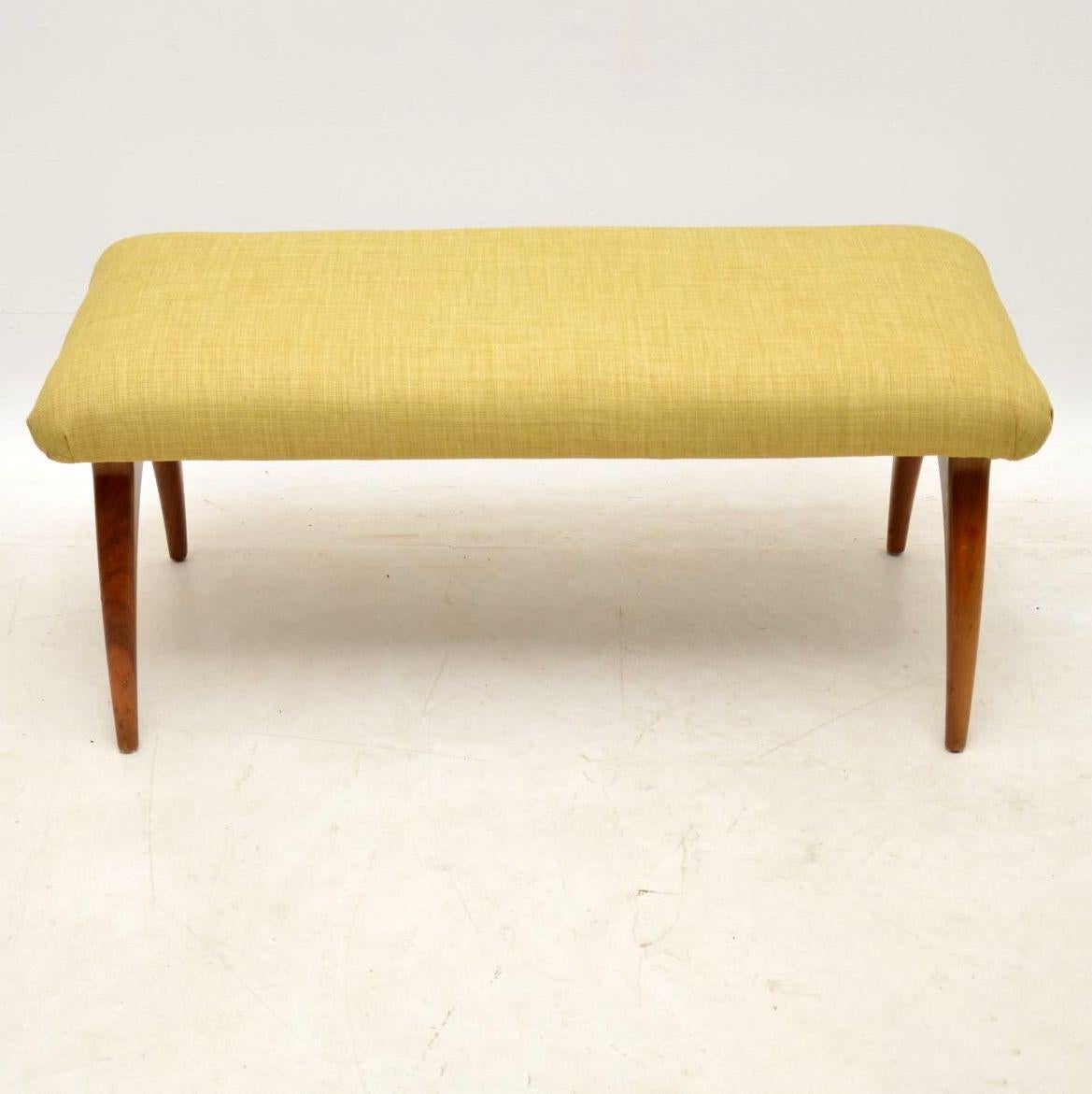 1960s Vintage Italian Walnut Foot Stool In Excellent Condition In London, GB