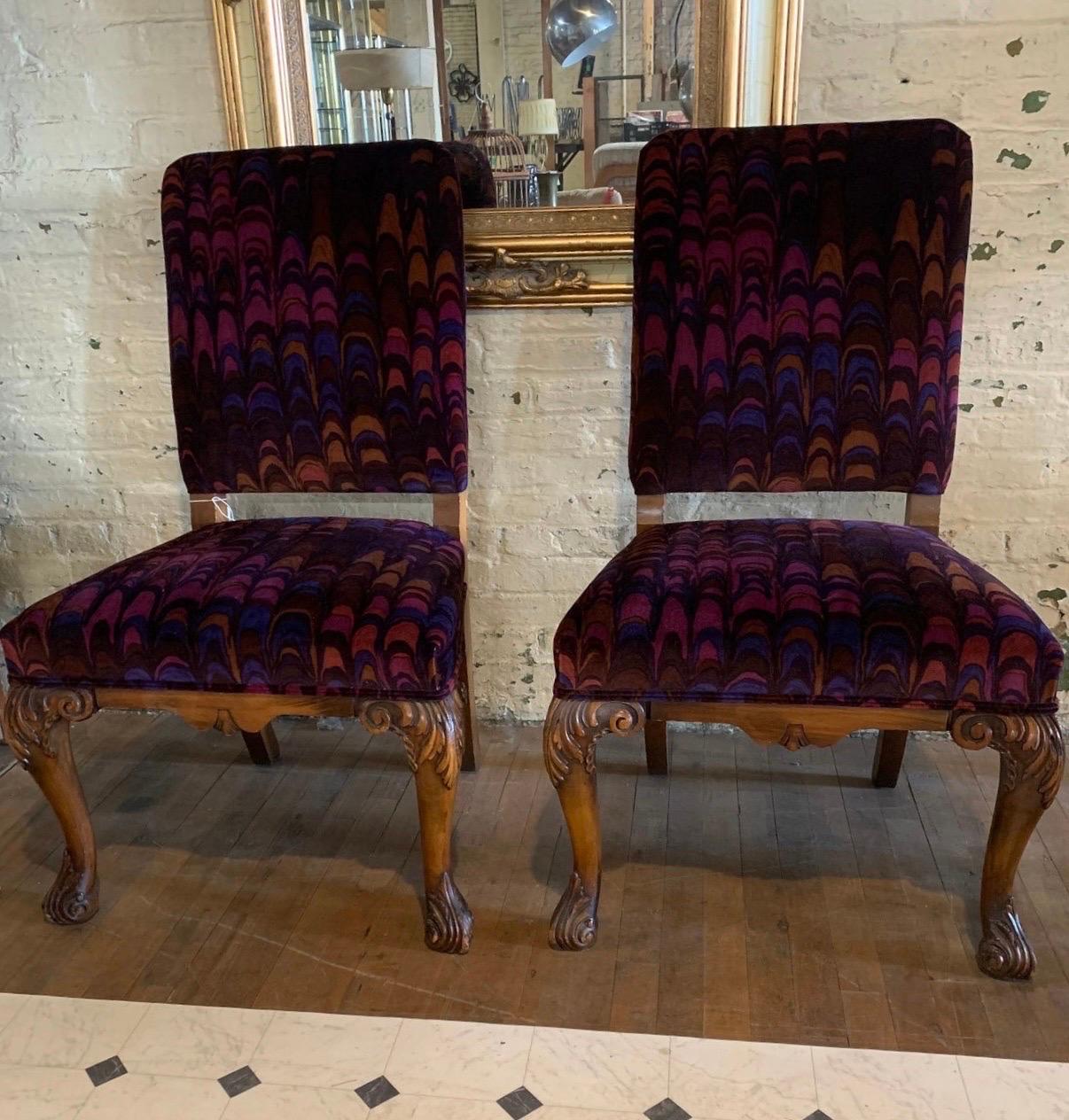 1960s Vintage Jack Lenor Larson Upholstered Side Chairs - a Pair For Sale 4
