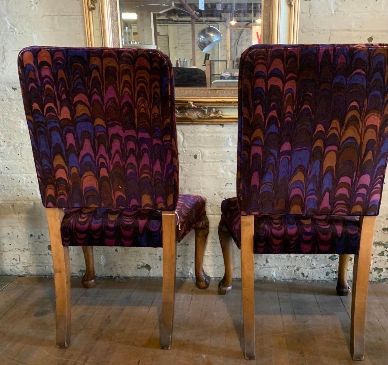 Mid-Century Modern Paire de chaises d'appoint tapissées vintage Jack Lenor Larson des années 1960 en vente
