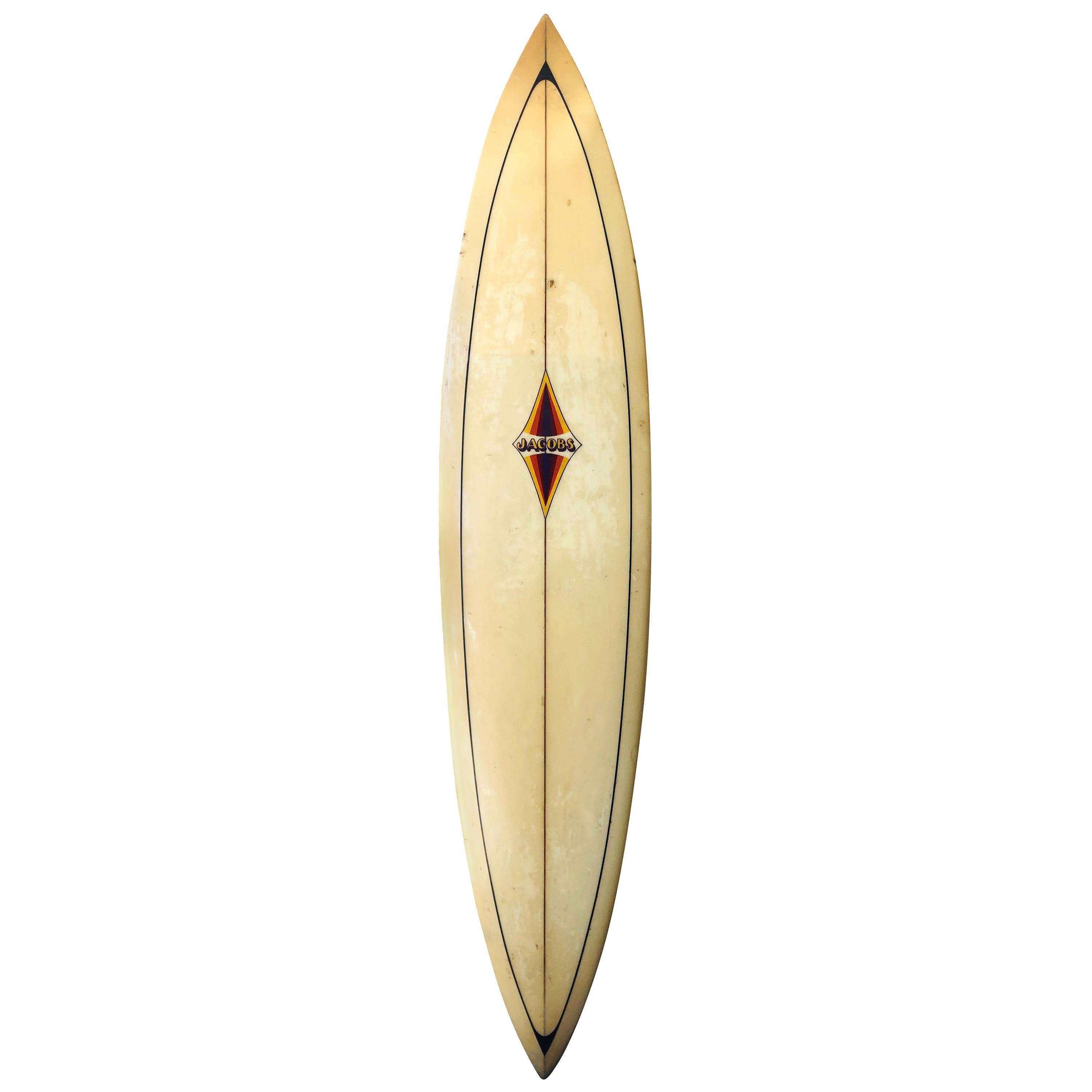1960s Vintage Jacobs Pintail Surfboard
