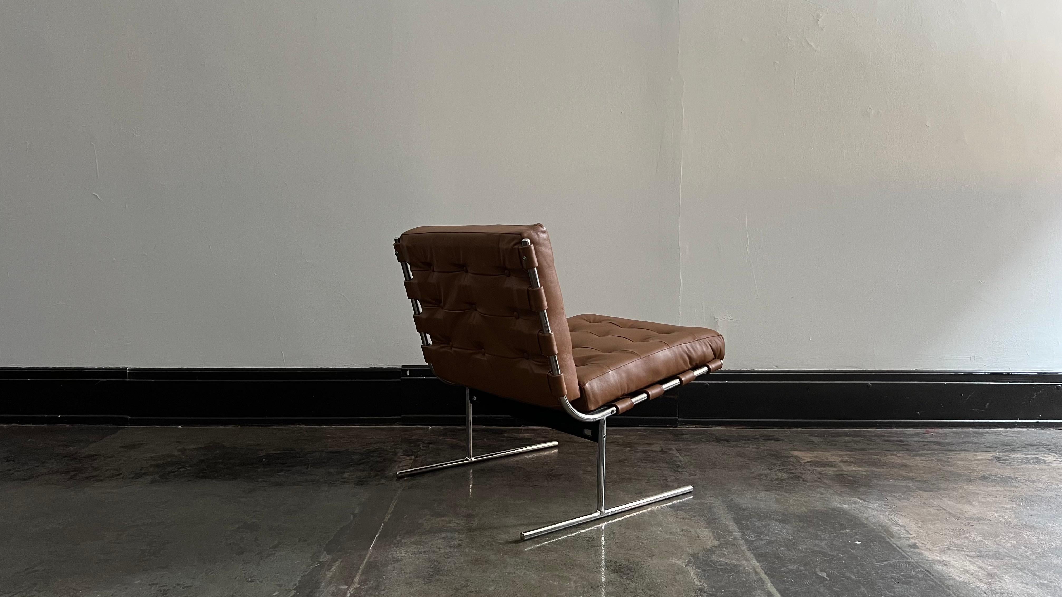 Leather 1960s Vintage Jorge Zalszupin T Invertido Oxford Lounge Chair For Sale