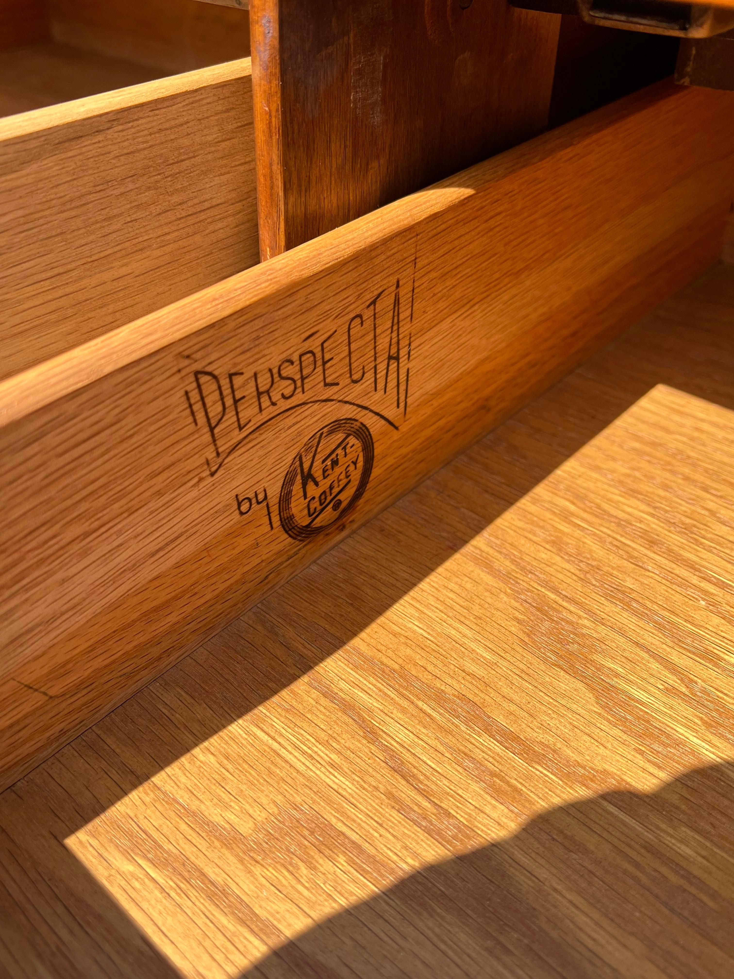 Mid-20th Century 1960s Vintage Kent Coffey Perspecta Long Dresser Lowboy With Extra Drawers For Sale