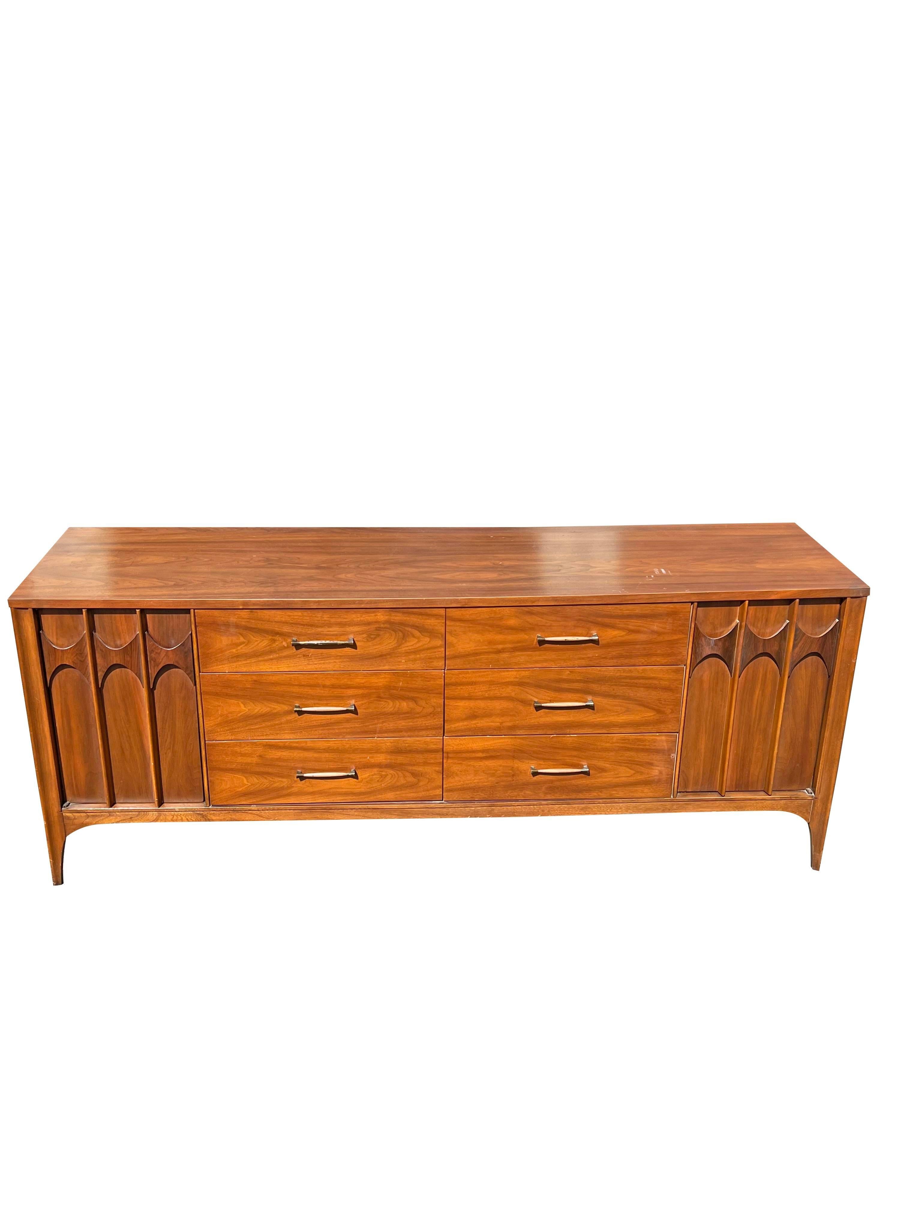 1960s Vintage Kent Coffey Perspecta Long Dresser Lowboy With Extra Drawers For Sale 1