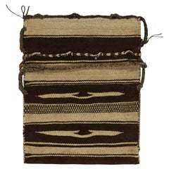 1960s Vintage Kilim Rug in Beige, Brown Tribal Bag Design by Rug & Kilim
