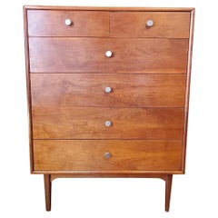 1960s Vintage Kipp Stewart for Drexel Walnut Tall chest of drawers