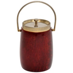 1960s Retro Lacquered Parchment Ice Bucket by Aldo Tura