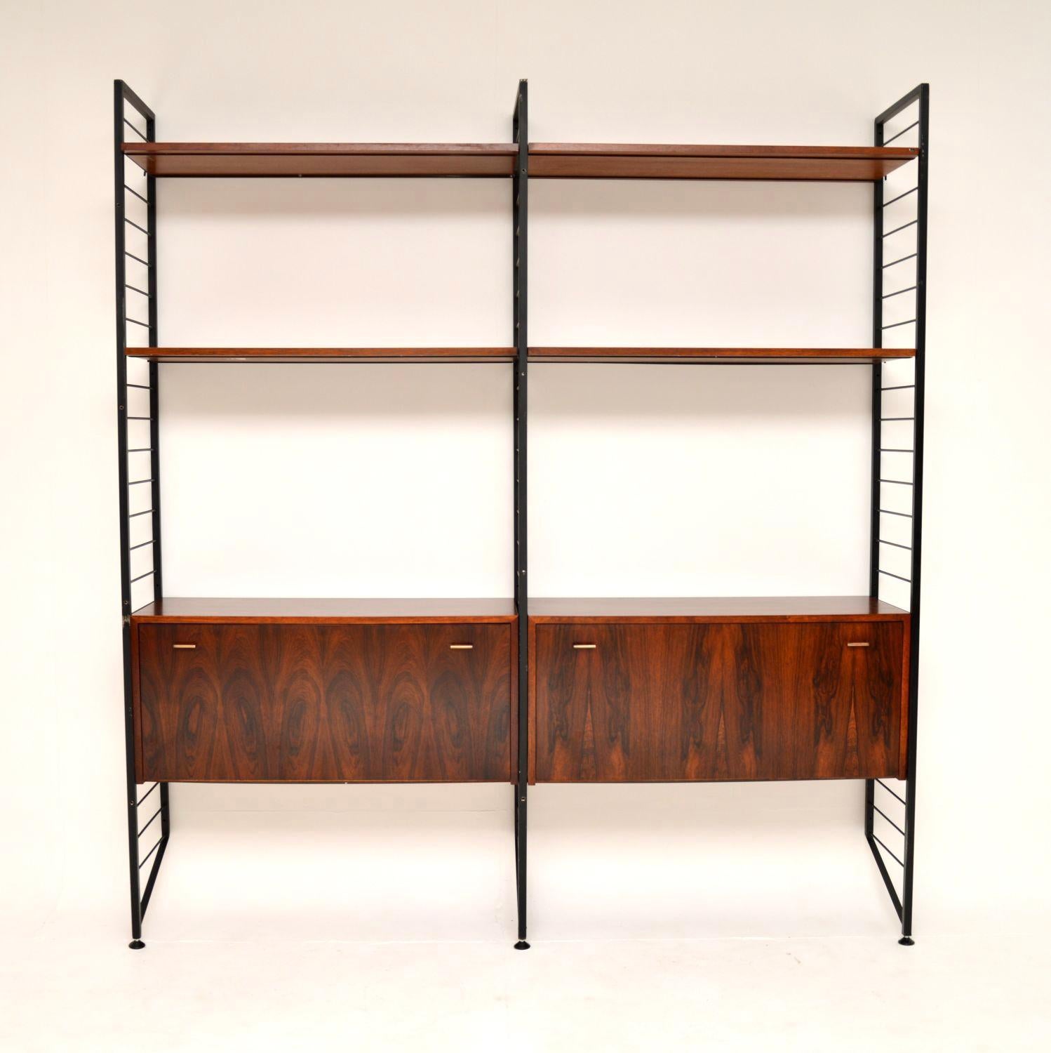 Mid-Century Modern 1960's Vintage Ladderax Wall Unit Bookcase / Cabinet