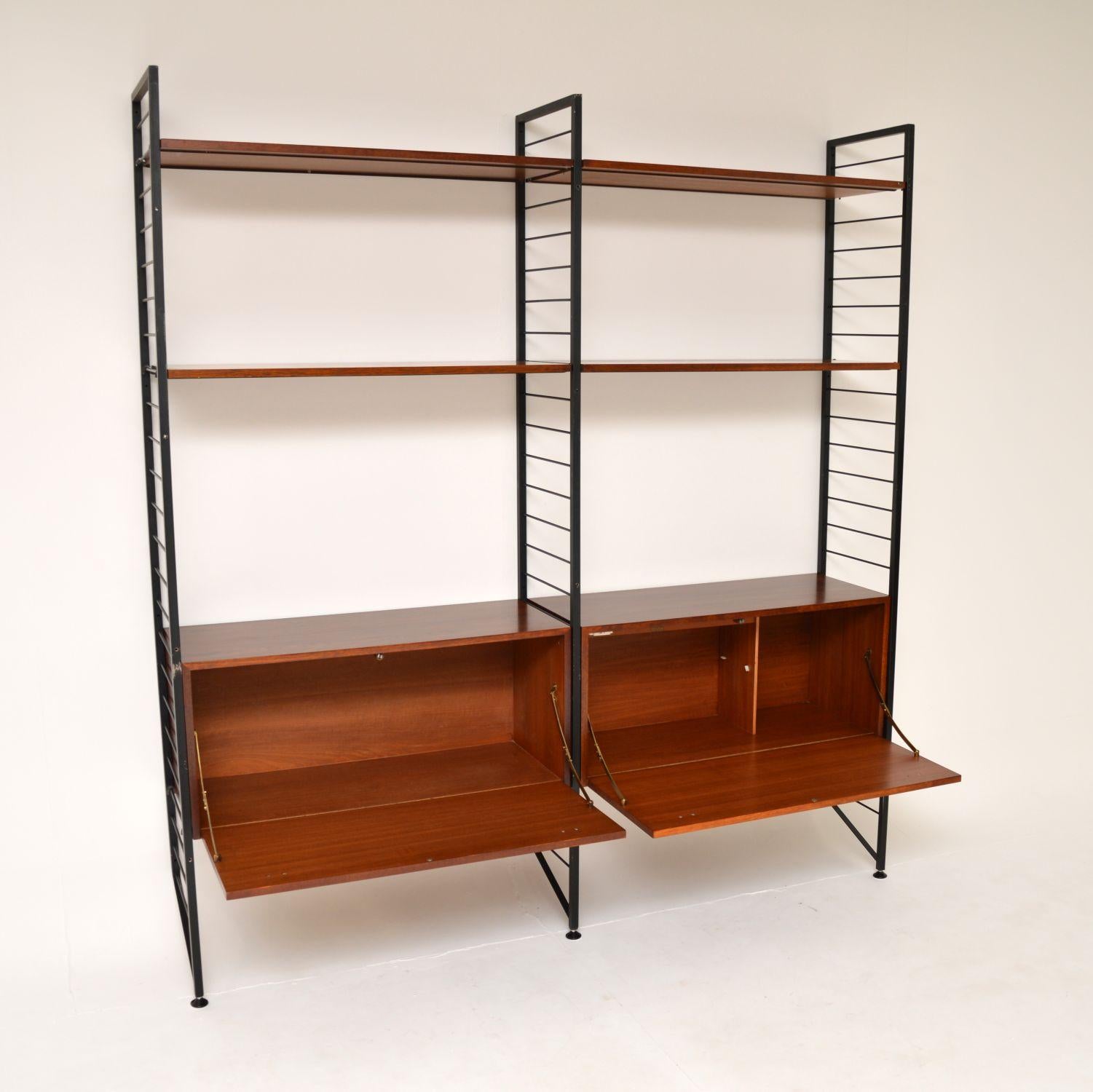 Metal 1960's Vintage Ladderax Wall Unit Bookcase / Cabinet