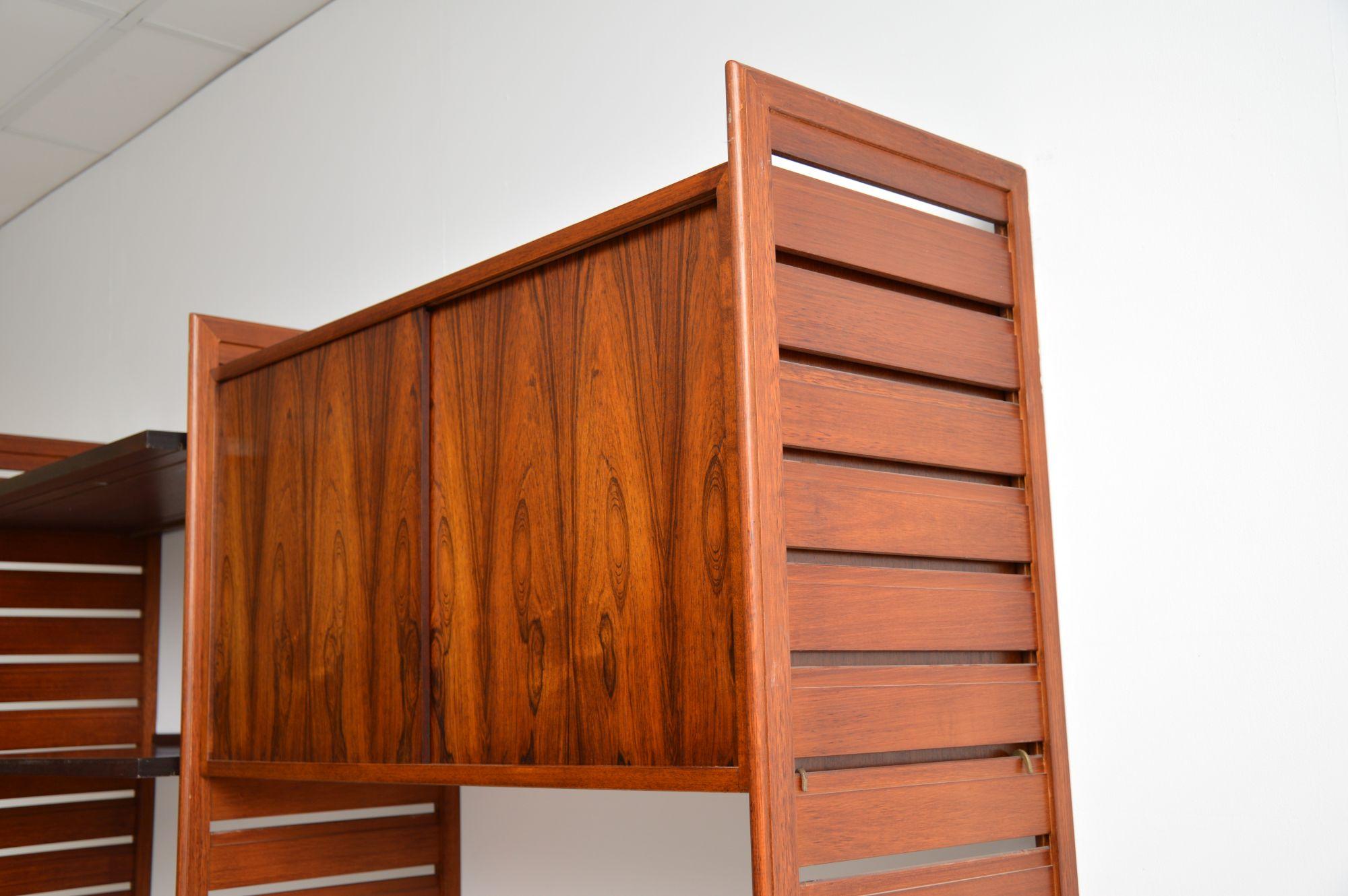 Wood 1960's Vintage Ladderax Wall Unit Cabinet / Bookcase