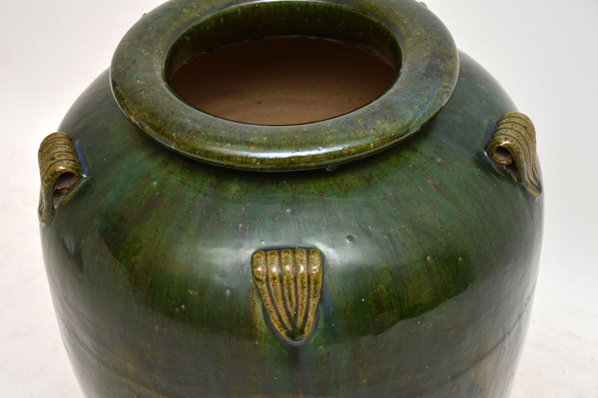 Mid-Century Modern 1960’s Vintage Large Ceramic Earthenware Vase For Sale