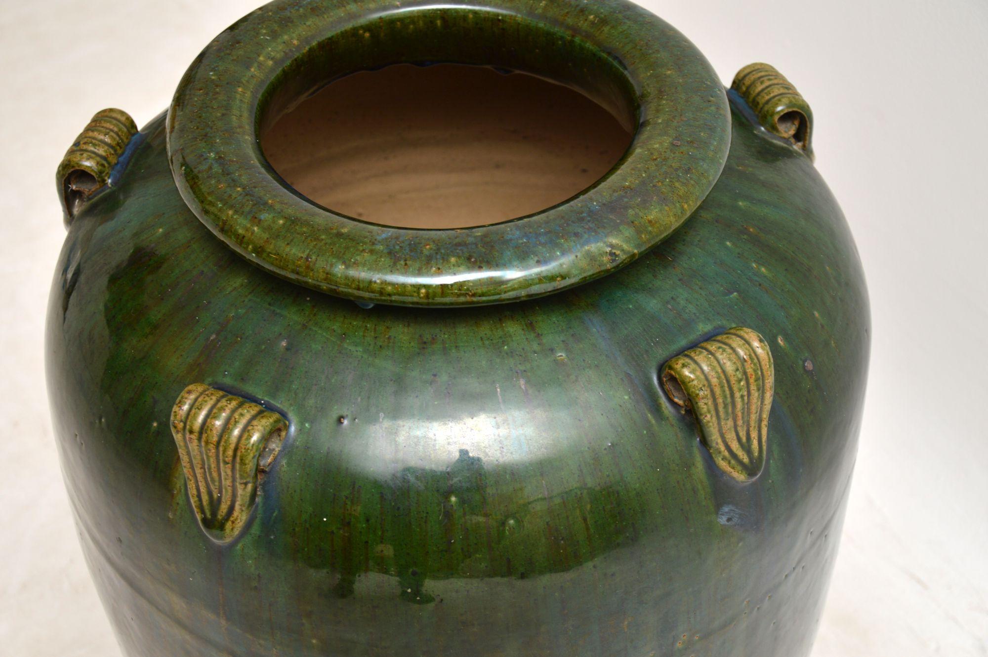 European 1960s Vintage Large Ceramic Earthenware Vase