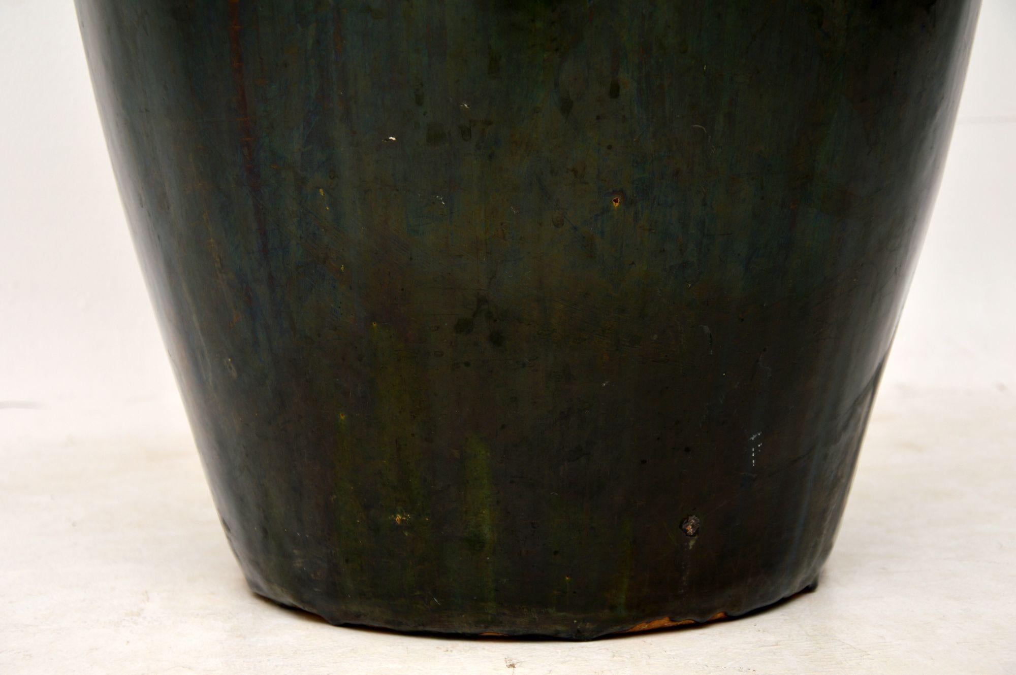 1960s Vintage Large Ceramic Earthenware Vase In Good Condition In London, GB