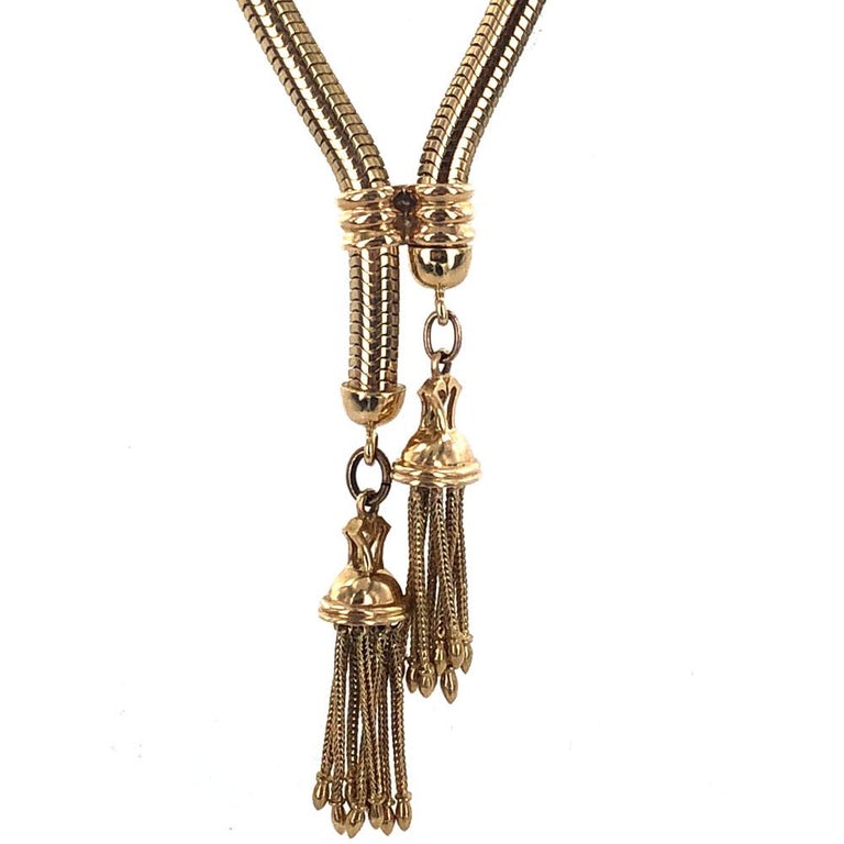 Louis Vuitton Double Damier Charlie Tassel Lariat Necklace - Gold